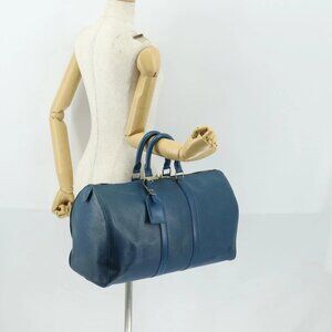 LOUIS VUITTON Epi Keepall 45 Boston Bag Blue M42975 LV Auth 155009